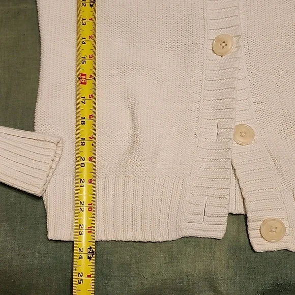CREAM Old Navy button up sweater, size Large womens - Picture 5 of 6